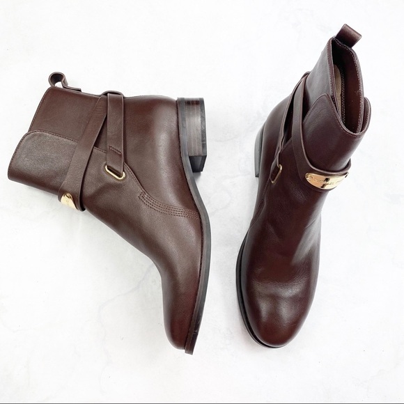 [Michael Kors] Classic Brown Leather Ankle Boots - Picture 5 of 7